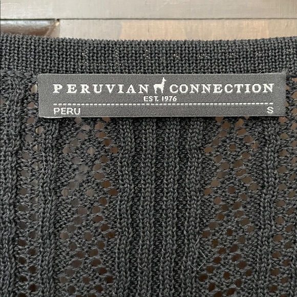 Peruvian Connection Cardigan - Black Size Small - Picture 3 of 7